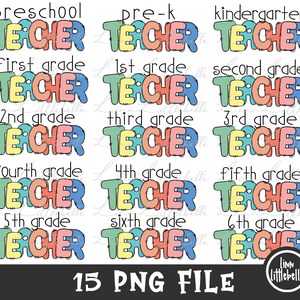 School PNG Bundle, Teacher Designs, Back to School, Digital Download, Sublimation Design | LTS-1036