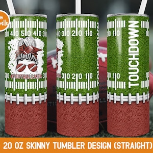 Fußball Tumbler Png, 20oz Skinny Tumbler Sublimation Design, Tumbler Wrap Png, American Football Tumbler, Mom Tumbler Design | LTS-751