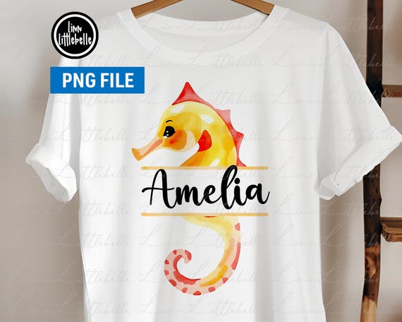 タツノオトシゴの夏の子供 png、水彩画の夏の子供用シャツのデザイン