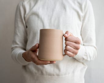 Large Cozy 14 oz Handmade Ceramic Mug | Tea Mug | Stoneware Coffee Cup | Large Clay Mug | Handmade Pottery Mug