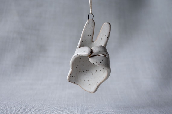 Handmade Ceramic Peace Sign Christmas Ornaments