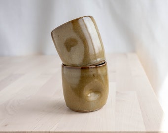 Handmade Ceramic Pinch Cup 11-12oz | Thumb Indention Mug | Handleless Mug | Ceramic Tumbler | Thumb Print Tumbler | 12oz Thumb Cup