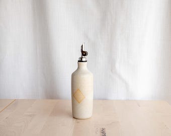 Handmade Ceramic Oil Bottle | Stoneware Pottery Oil Cruet | Whitestone Glaze