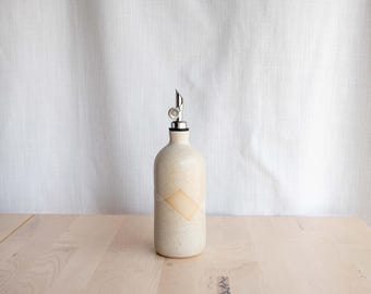 Handmade Ceramic Oil Bottle | Stoneware Pottery Oil Cruet | Whitestone Glaze