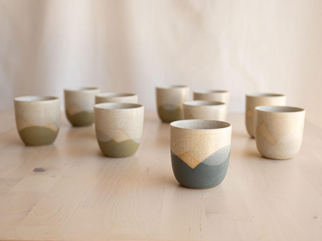 Handleless Design Cups Handmade Ceramic Cortado Cup, 6-7oz | Handleless Tumbler - Etsy