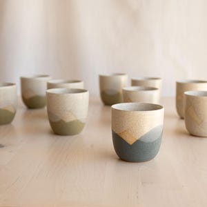 Handmade Ceramic Espresso Cup | Handleless Pottery Tumbler, 6-7oz
