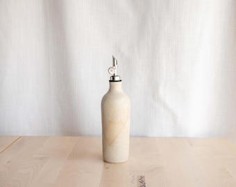 Handmade Ceramic Oil Bottle | Stoneware Pottery Oil Cruet | Whitestone Glaze