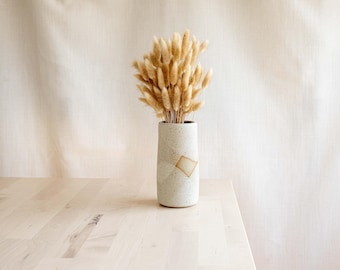 Handmade Ceramic Vase | Matte White Speckled Clay | Pottery Vase