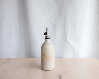 Handmade Ceramic Oil Bottle | Stoneware Pottery Oil Cruet | Whitestone Glaze