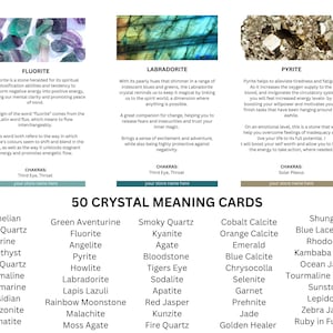 PRINTABLE crystal information meaning cards - set of 50