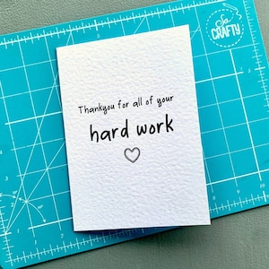 Carte de remerciement - Merci pour tout votre travail acharné - Carte de gratitude - Travailleurs clés