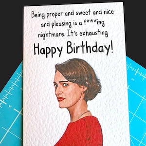 Cartão de felicitações Fleabag - Phoebe Bridge - Cartão engraçado - Show de comédia famoso - Ator famoso