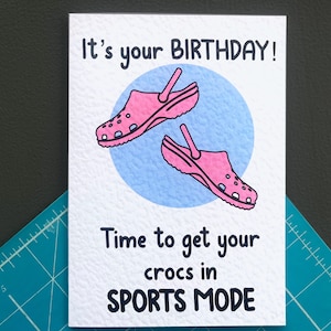 Grappige krokodil-wenskaart - sportmodus - It's Your Birthday - Happy Birthday - humoristisch