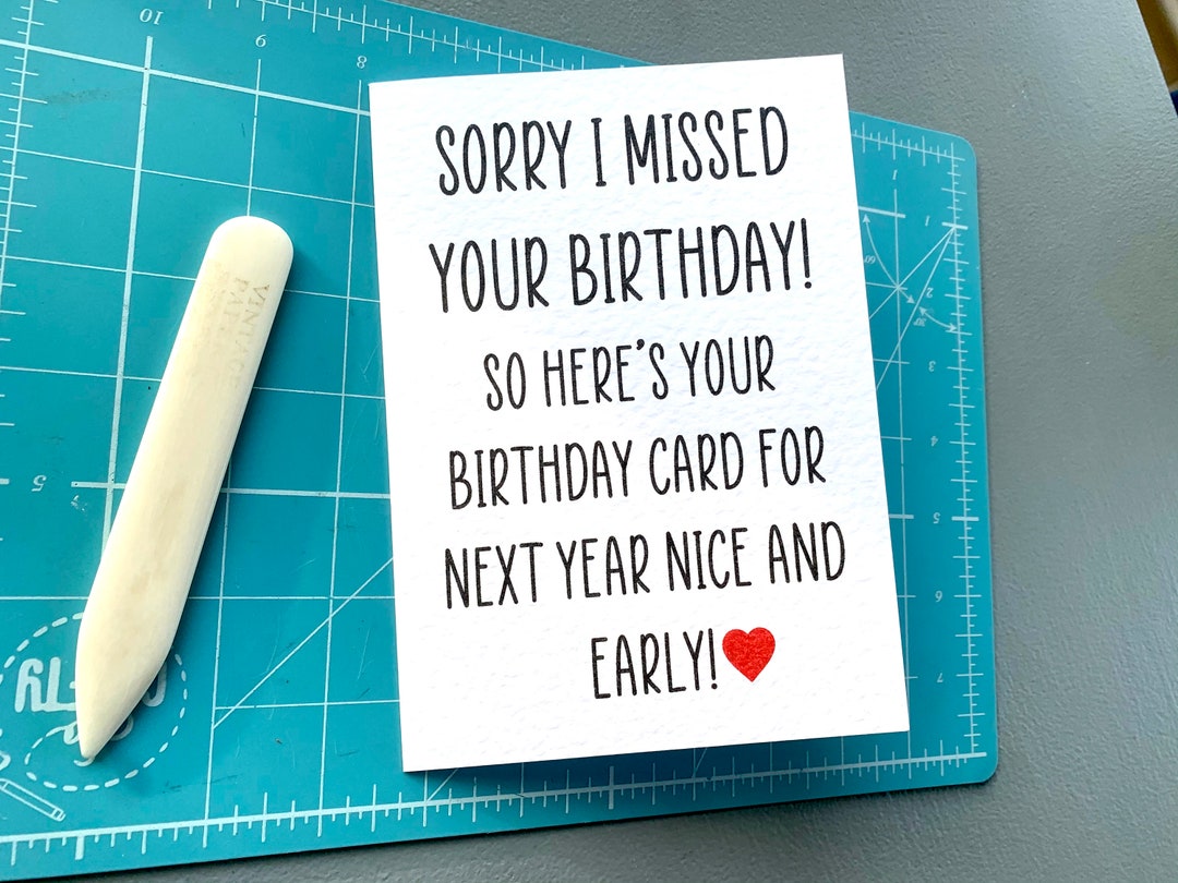 Belated Birthday Card, Funny Late Birthday Card, Greeting Card - Etsy