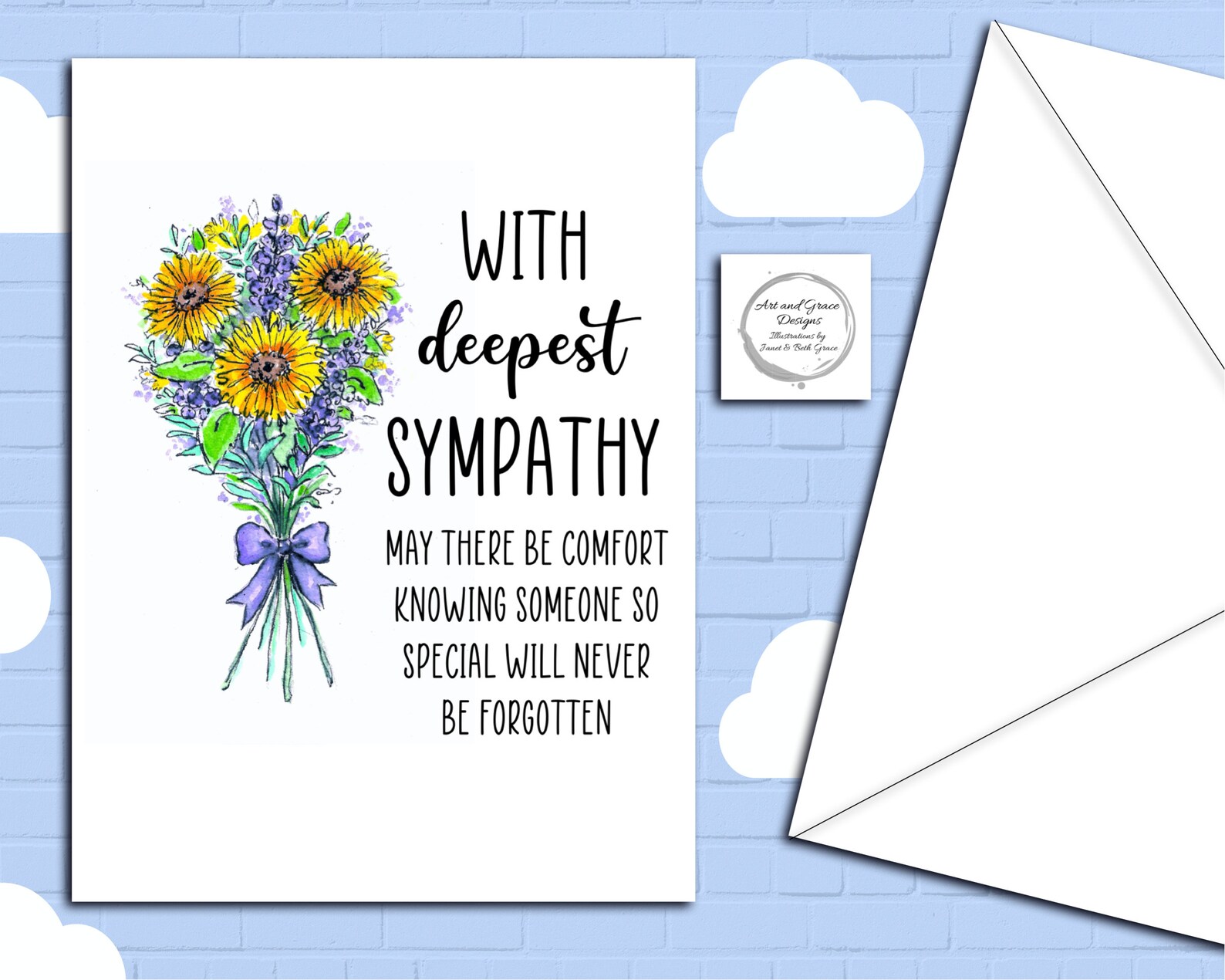 Bereavement Card Beautiful Sunflowers Death Anniversary Etsy