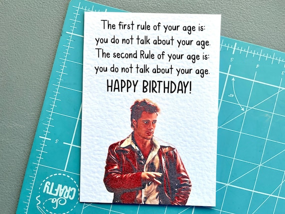 Brad Pitt Greeting Card Fight Club Famous Movie Quotes - Etsy Hong Kong