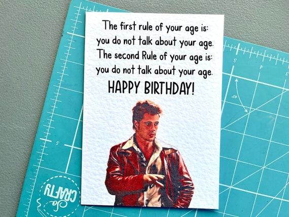 Brad Pitt Greeting Card Fight Club Famous Movie Quotes - Etsy Hong Kong