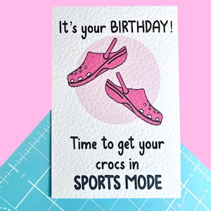 Lustige Krokodil Grußkarte – Sportmodus – Geburtstag – Happy Birthday – Humorvoll