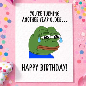 Sad Pepe Frog-verjaardagskaart: humoristische meme-wenskaart