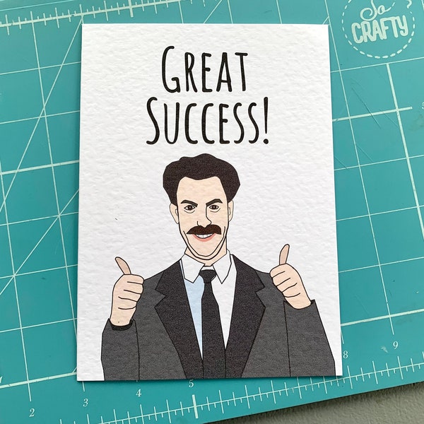 Borat Congratulations Card - Funny Greeting Card - Sacha Noam Baron Cohen - Rude Card