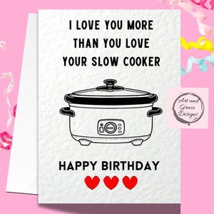 Slowcooker-wenskaart - gelukkige verjaardag-grappige slowcooker-kaart - humoristische kaart - kaart voor vrouw - moeder - oma - vriend