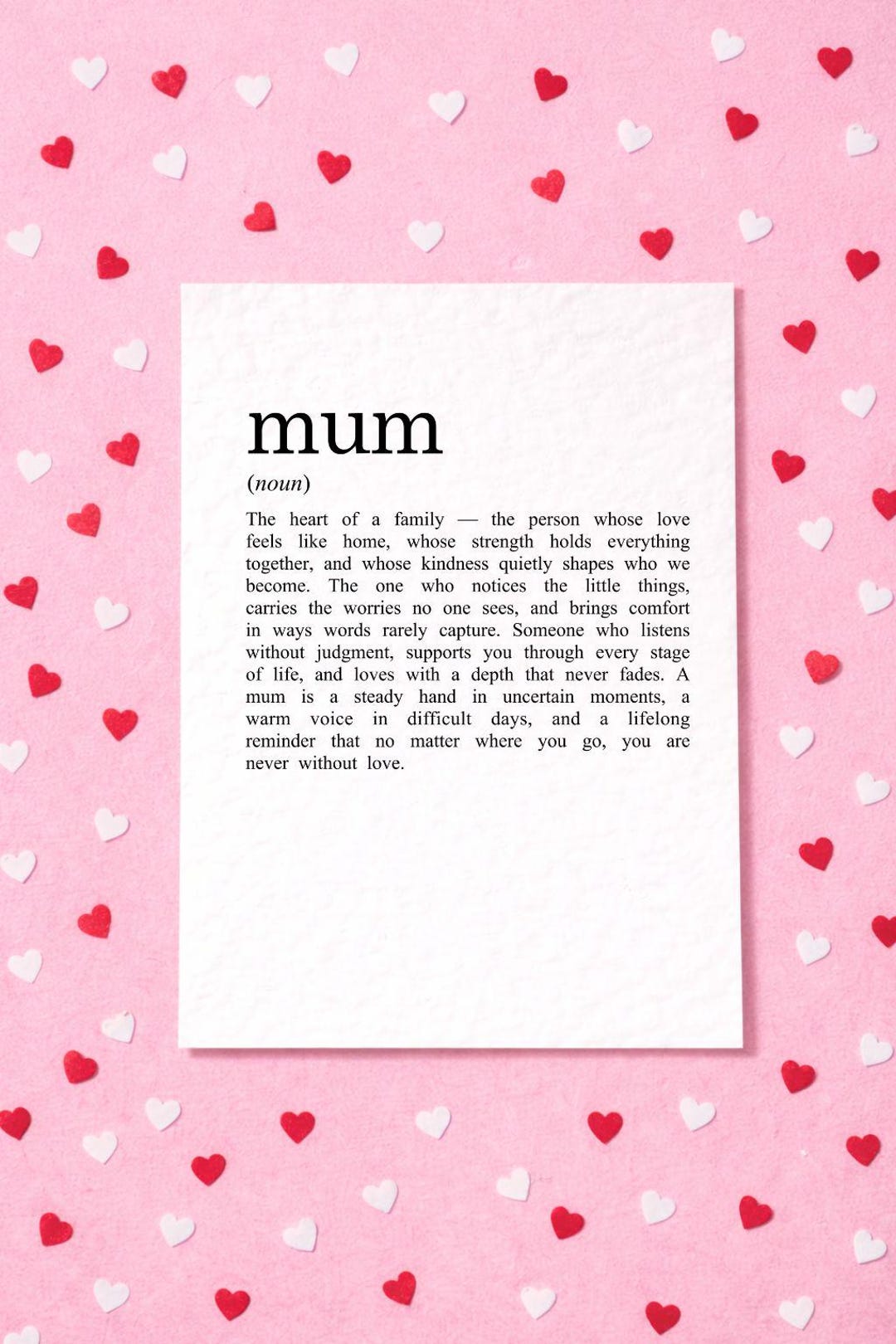 Carte de voeux de définition de maman - carte d'anniversaire pour la ...