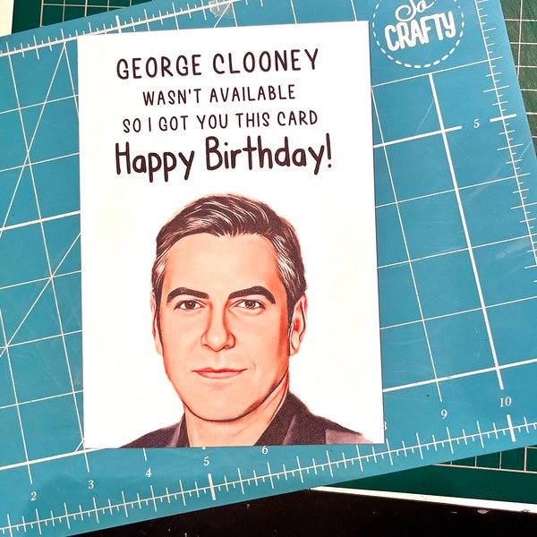 George Clooney Birthday Card - Etsy UK