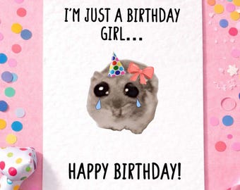Sad Hamster Birthday Card: Humorous Viral Meme