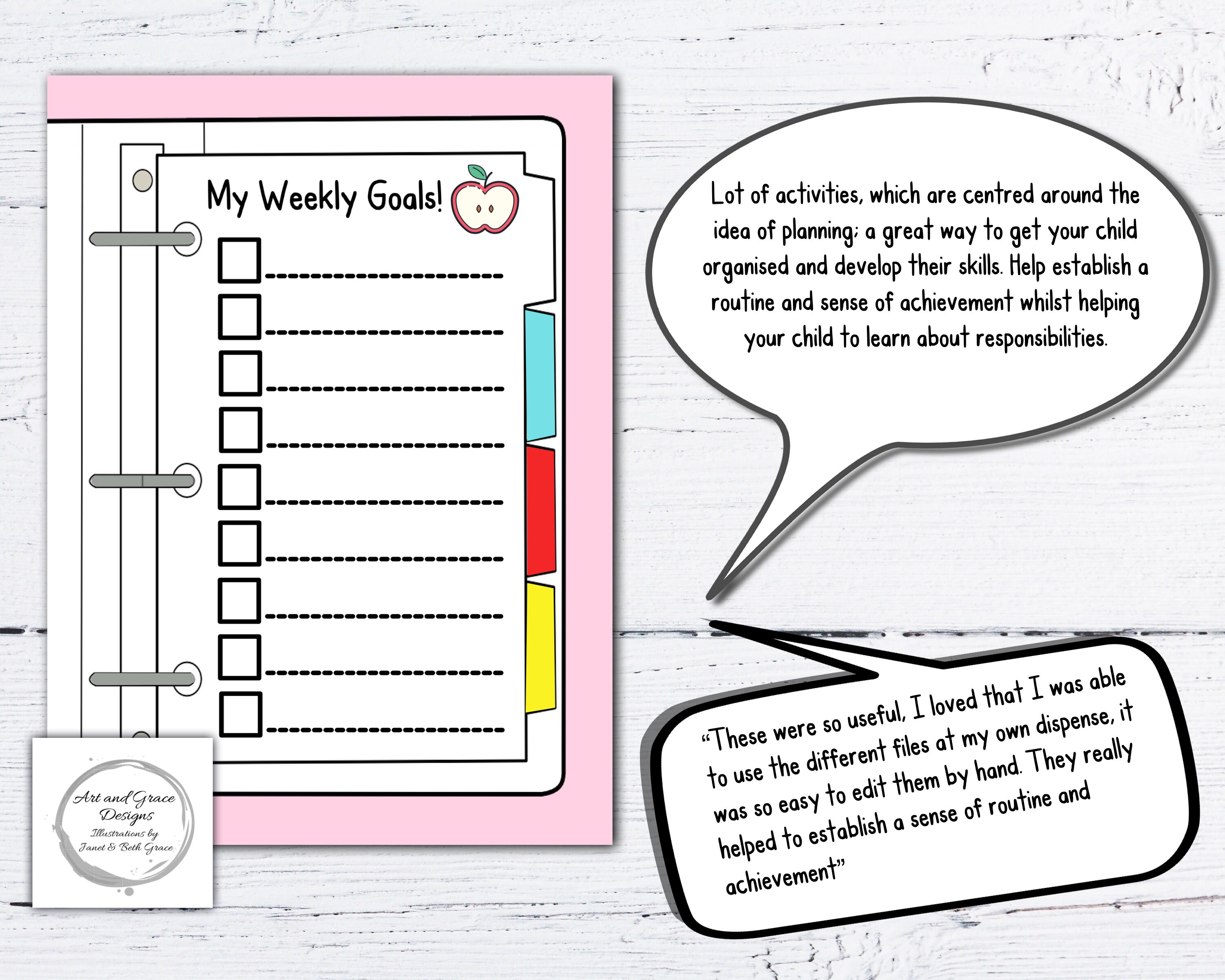 Printable PDF Reward Chart School and Home Planner Instant - Etsy