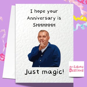 Carte de voeux d'anniversaire de Bob Mortimer - Chut juste magique - comédien drôle