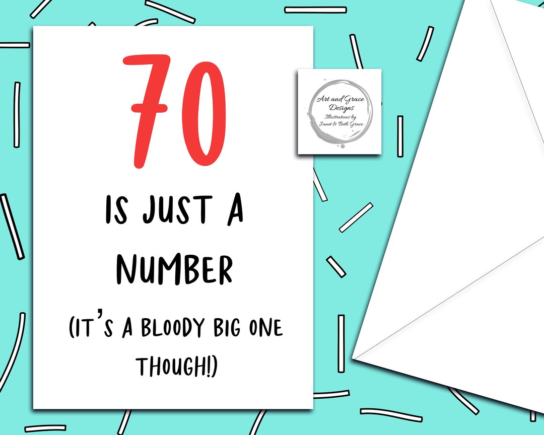 Funny Birthday Card 70 is Just A Number 70th Birthday Card - Etsy