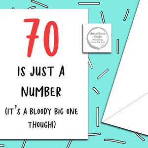 Carte d'anniversaire amusante - 70 est juste un nombre - 70e anniversaire