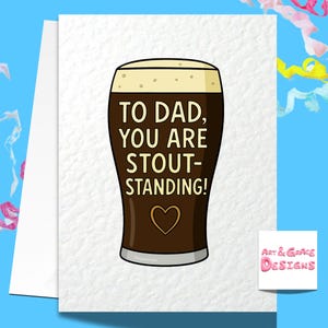 Tarjeta de cerveza, tarjeta de cumpleaños con pinta de cerveza negra o tarjeta del Día del Padre: Tarjeta de cumpleaños de lujo "Cheers" - Tarjeta para papá, hermano, tío y abuelo