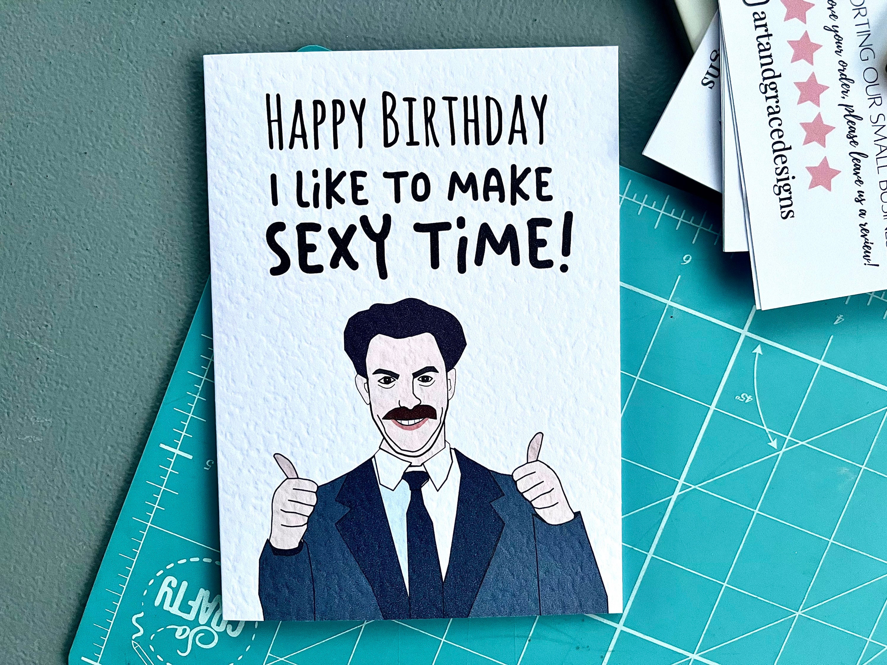 Borat Birthday Greeting Card Funny Greeting Card Sacha Noam Baron Cohen