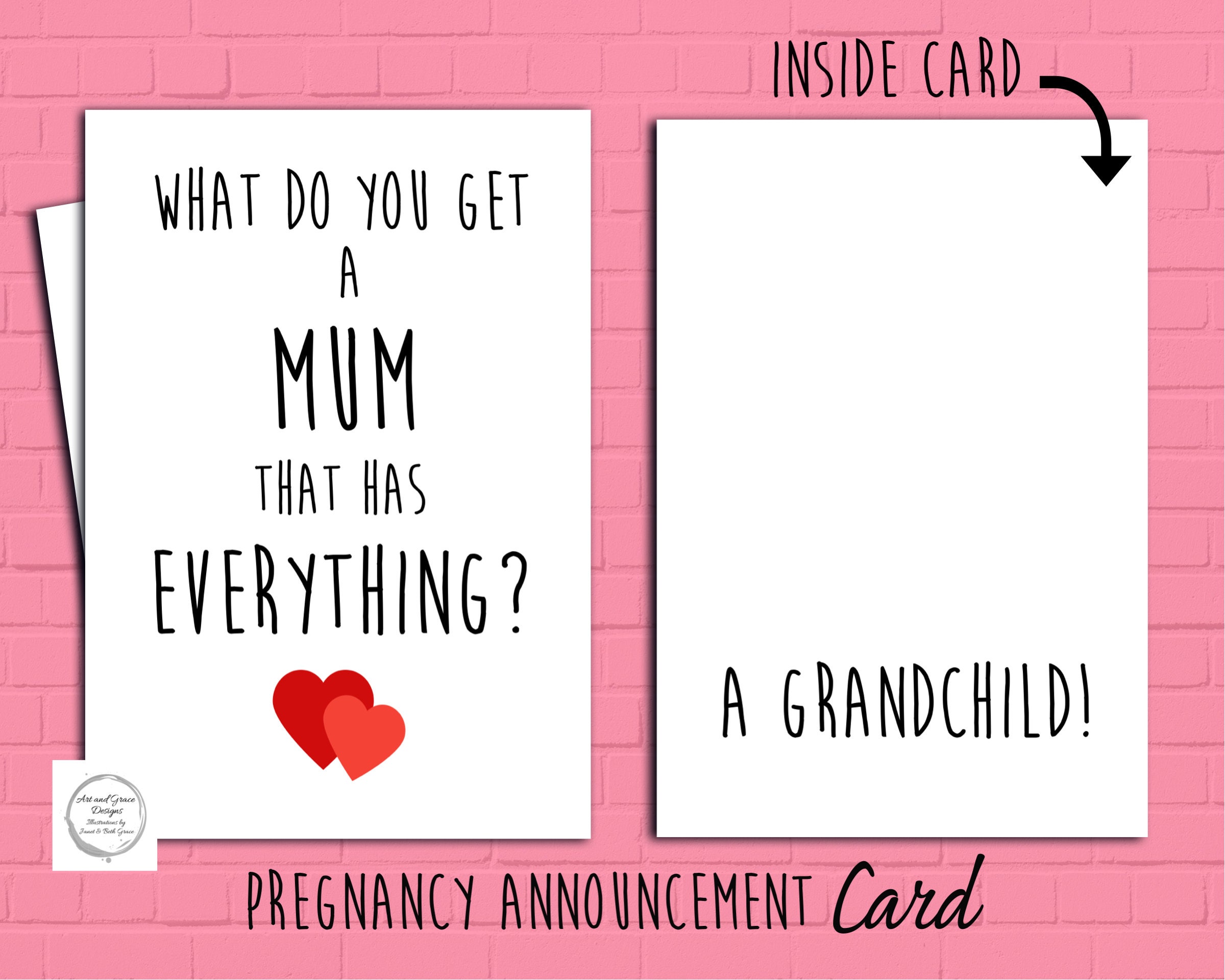 Expecting Baby Card Pregnancy Reveal Gift Announcement of Etsy New