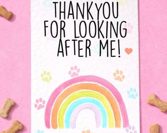 Dog Thank You Card: Looking After Me Greeting Card