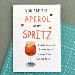 Biglietto di auguri di compleanno per amico - Aperol Spritz - Biglietto di auguri gentile - Biglietto del migliore amico - Cocktail - Scintillante - Biglietto per la persona amata