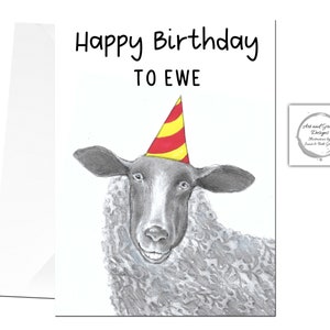 Joyeux Anniversaire A La Brebis Moutons Chevauchant Une Etsy France