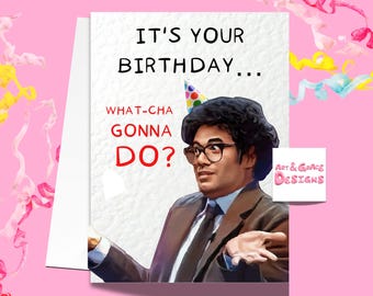 Richard Ayoade - Bob Mortimer - Carte de voeux - Watcha Gonna Do ? Carte d'anniversaire - humoriste drôle