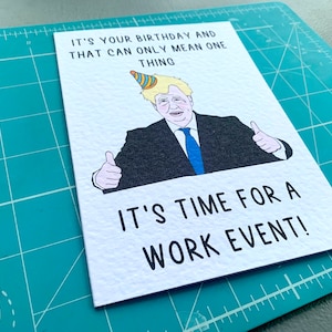 Carte de vœux d’anniversaire Boris Johnson - Drôle de carte Boris - Événement de travail - Fête