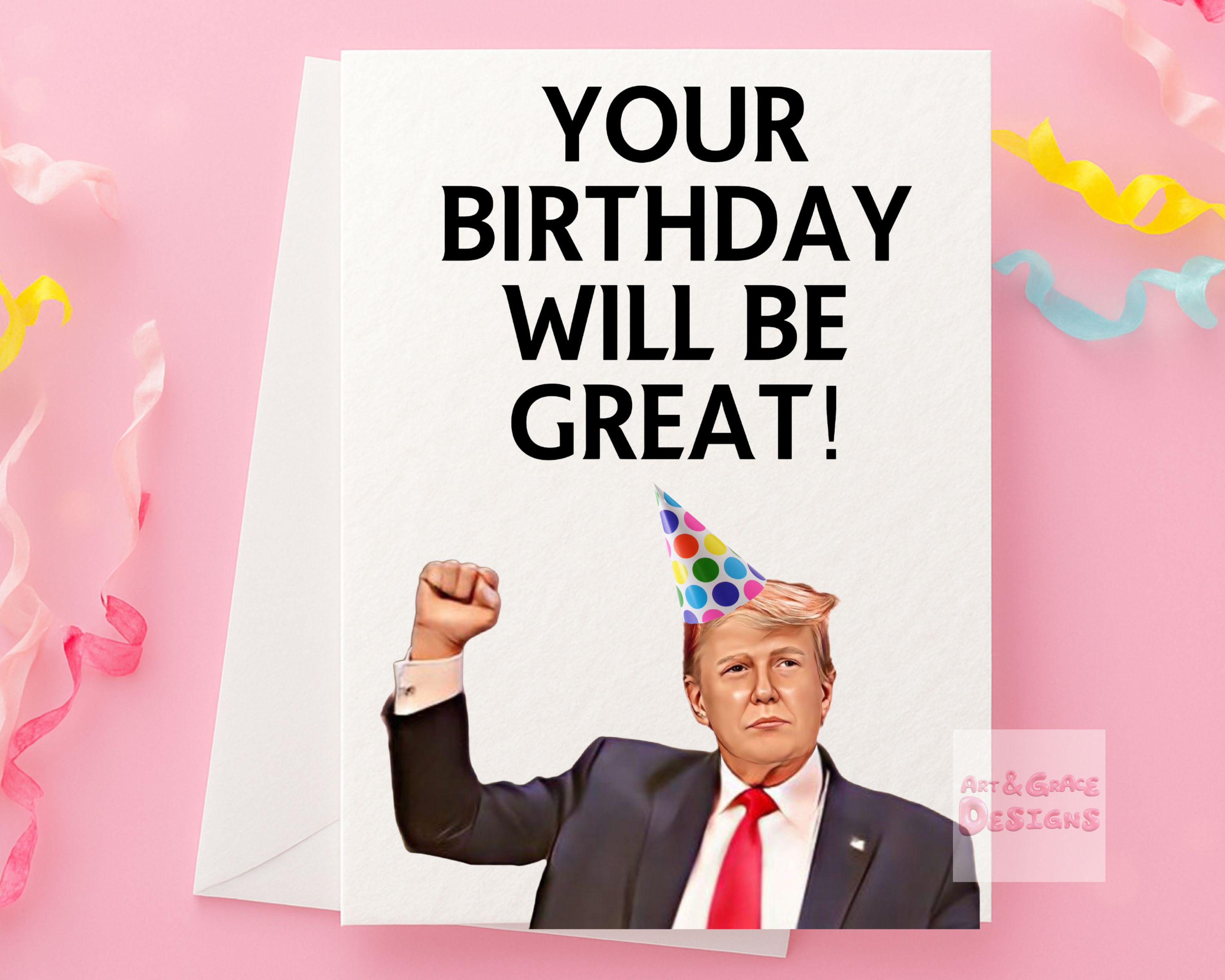 Lustige Trump Geburtstagskarte Für Freundin – Humorvolle Karte „You Are A Great Girlfriend“