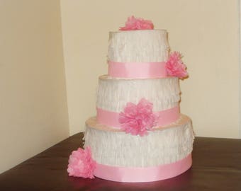 Light pink wedding cake pinata. Birthday cake pinata.