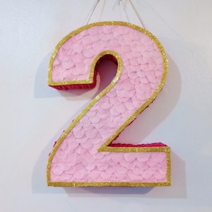 Pink and Gold number pinata (available 1-9)