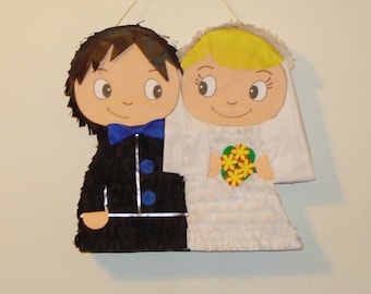 Bride and Groom Piñata. Wedding Piñata.  Bridal Shower. Piñata