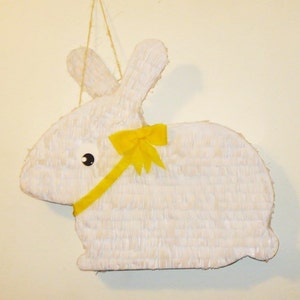 White Bunny Pinata: Farm Animal, Baby Shower, Gender Reveal