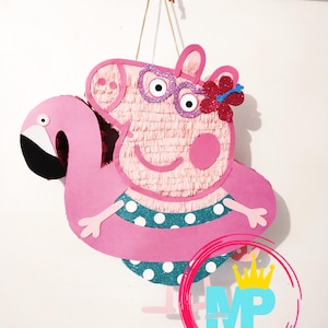 Peppa Pig Pinata with flamingo