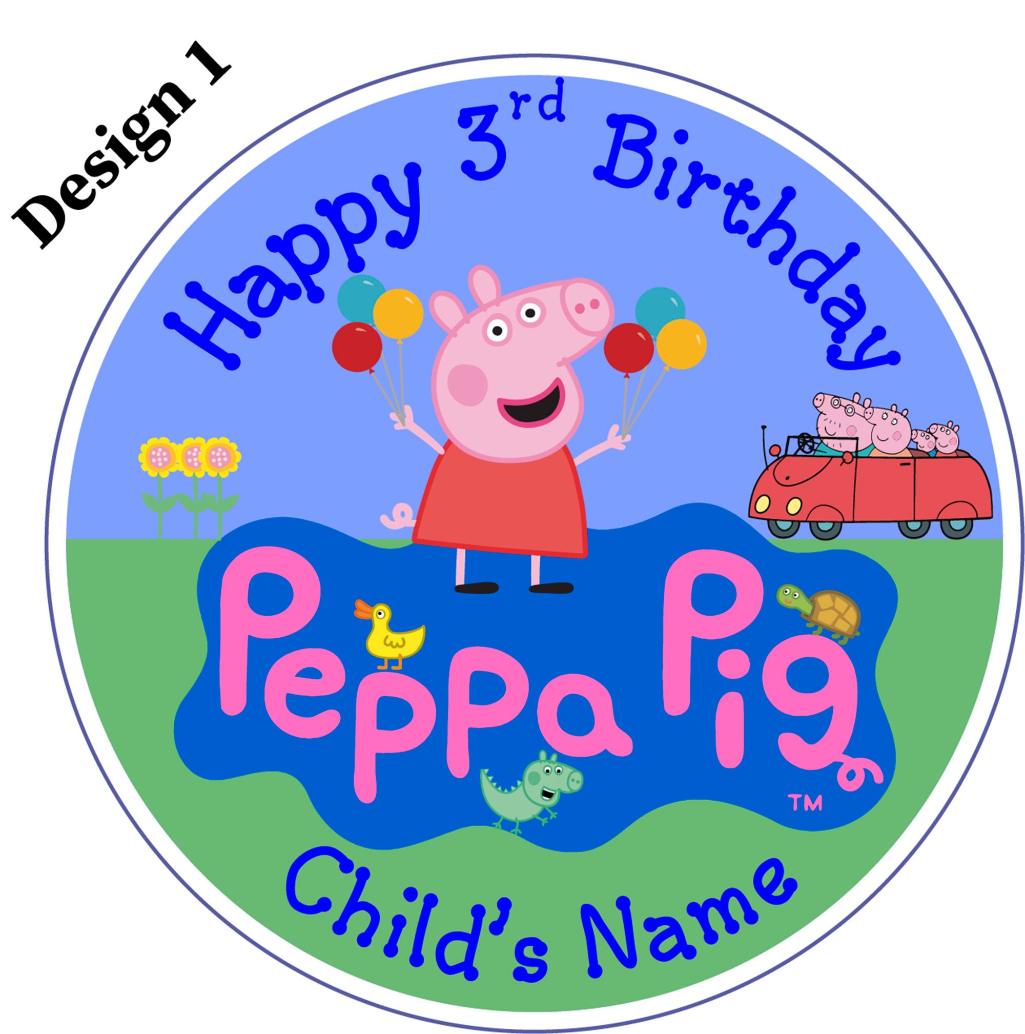 Peppa Pig's Father Dad Daddy Pig Cake Topper Figure Pvc Figurine 3