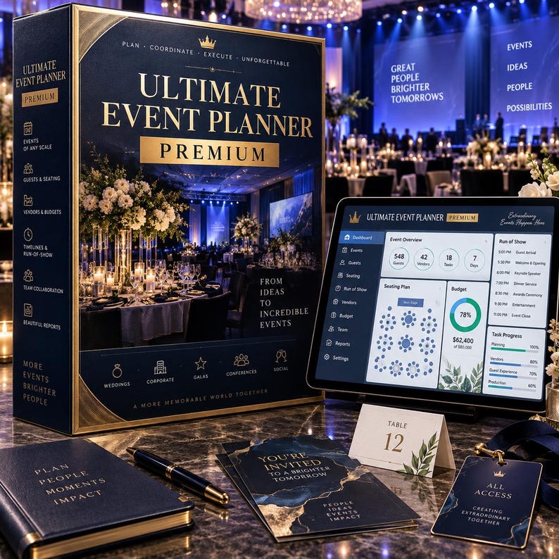 Box Notebook.pdf Premium Event Planner PDF and Offline App | Run of Show, Risk, Sponsors ...