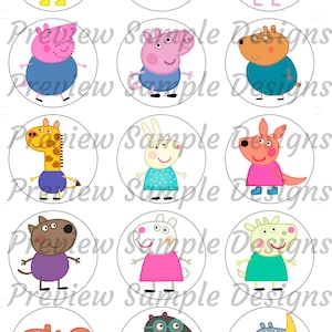 Set de 15 adornos para cupcakes de Peppa Pig para imprimir (disponibles en tamaño carta y A4)