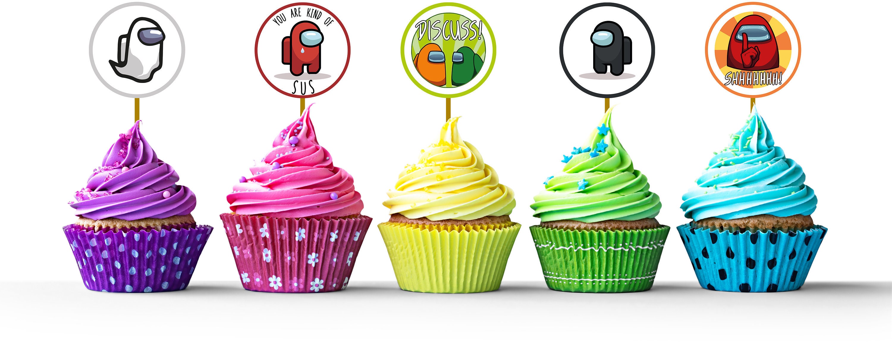 15 Print Your Own Among Us Cupcake Toppers - (available in Both US ...